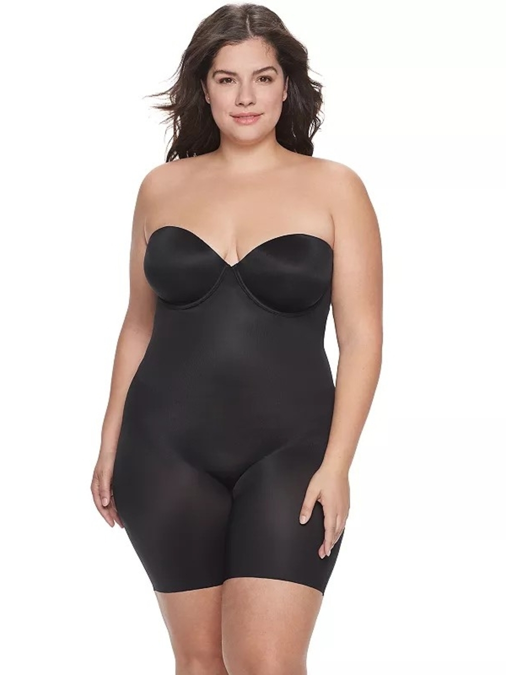 Spanx Assets Flawless Finish Strapless Cupped Mid-Thigh Sculpting Shapewear XL
